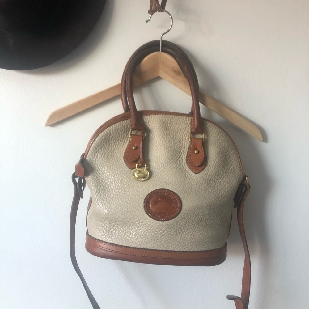Rare vintage Dooney & Bourke cream bowler bag
